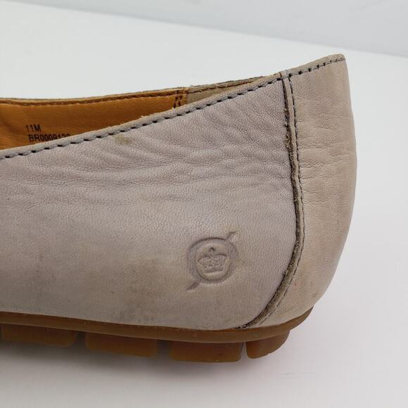 Born Sebra Womens Size 11 Gray Leather Slip On Casual Comfort Loafer Shoes - Picture 12 of 14